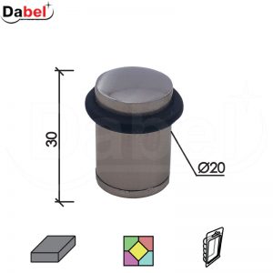 Odbojnik podni za vrata OD201 Mat-Ni fi20x30mm   DBP1