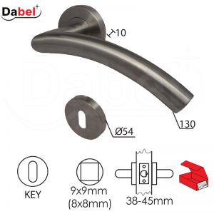 Kvaka rozeta za vrata PIROT Inox fi54/10/130/8/9mm  .Klj DBP3