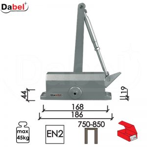 Zatvarač za vrata 4028 Silver 186(168)x44(19)mm  45kg Q