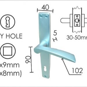 Kvaka šild za vrata NENA-S F1 8x8/90mm  .Klj DBP2