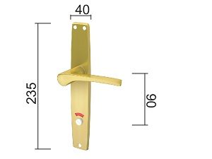 Kvaka šild za vrata NENA-S F3 8x8/90mm  WC 6x6mm DSP