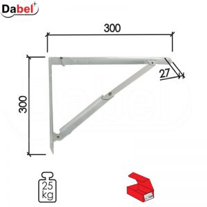 Nosač police preklopni N3 Bela 300x300/27mm  25kg Q