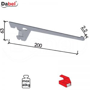 Nosač police modularni N5121 Silver 200/63/2,2mm Q