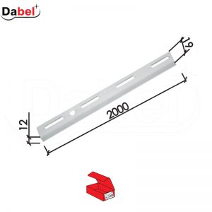 Šina za modularne nosače polica M5000 Bela 2000/19/12mm   Q