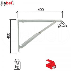 Nosač police preklopni N3 Bela 400x400/27mm  25kg Q