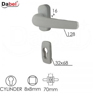 Kvaka rozeta za alu vrata AL1 RAL9016Be 32/68/16/110/8/9mm  Cil vrata 40mm DBP3
