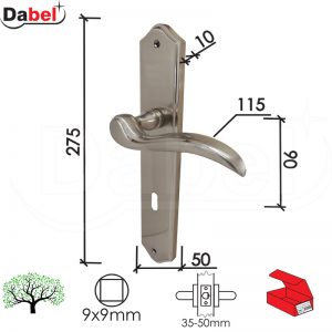 Kvaka šild za vrata AVALA B-Ni 8x8/90mm .Klj Q