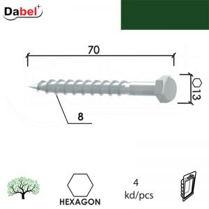 Vijak SALONIT ZnB 8x70/13mm (4kom) OK13 XPD