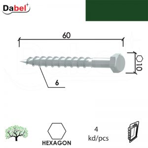 Vijak SALONIT ZnB 6x60/10mm (4kom) OK10 DBP1
