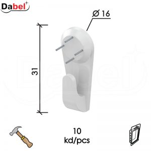 Vešalica za zid ukucavajuća VE4 Bela 31x16mm (10kom)  DBP1