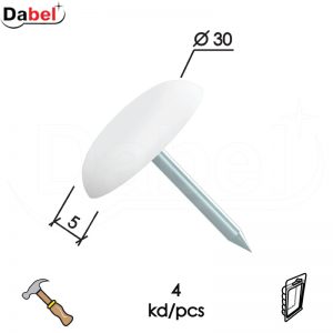 Podloška PVC za nameštaj ekser FK03 Bela fi30mm (4kom)  DBP1