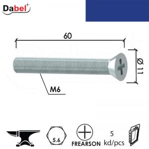 Vijak mašinski VM5 ZnB M6x60/11mm (5kom) DIN 5.6 DBP1