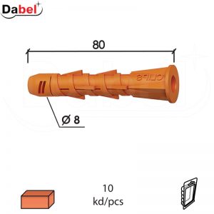 Tipl za blok D Žuta fi 8x80mm (10kom)  DP2