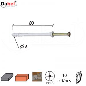 Vijak ukucavajući VU Siva 6x60mm (10kom) DP1