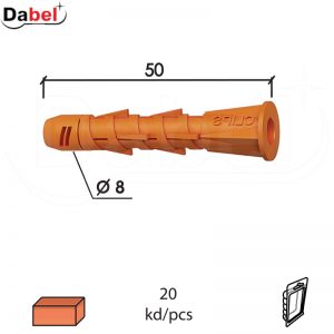 Tipl za blok D Žuta fi 8x50mm (20kom)  DP2