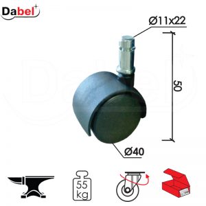 Točkić rotirajući T4105 Crna fi40x50/fi11x22mm  Pin 11mm OPD
