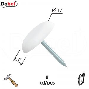Podloška PVC za nameštaj ekser FK03 Bela fi17mm (8kom)  DBP1