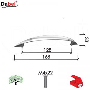 Ručica za nameštaj C41 Ni-BNi x128/168/33mm  M4x22mm DP1