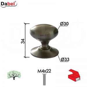 Dugme za nameštaj D11 B-Ni fi30x34/fi33mm  M4x22mm DP1