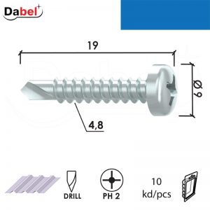 Vijak za lim VL3 ZnB 4,8x19/9mm (10kom) DIN7504N DBP4