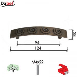 Ručica za nameštaj C46 Crna 96/124/28mm  M4x22mm DBP1