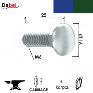 Vijak mašinski TORBAN ZnB M6x25/16mm (4kom) 171/603 XPD