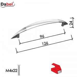 Ručica za nameštaj C41 Ni-BNi 96/126/24mm  M4x22mm DP1