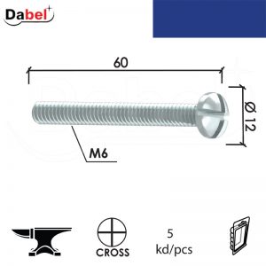 Vijak mašinski VM3 ZnB M6x60/12mm (5kom) DIN7985 DBP4