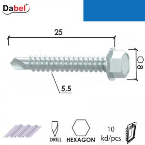 Vijak za lim VL1 ZnB 5,5x25/8mm (10kom) OK8 DBP4