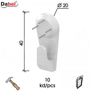 Vešalica za zid ukucavajuća VE4 Bela 40x20mm (10kom)  DBP1