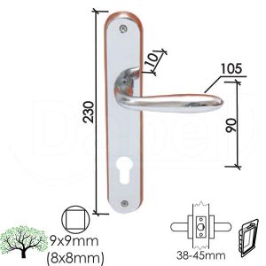 Kvaka šild za vrata ORFEUS Hr 9x9/90mm Cil